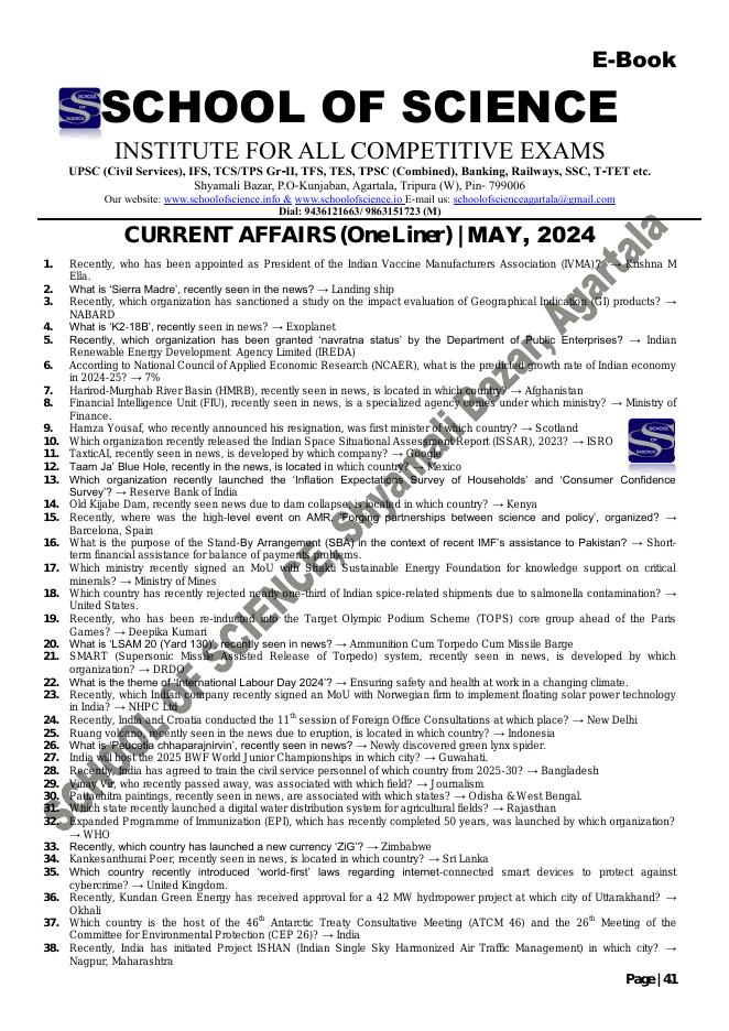 Current Affairs — May 2024 cover preview