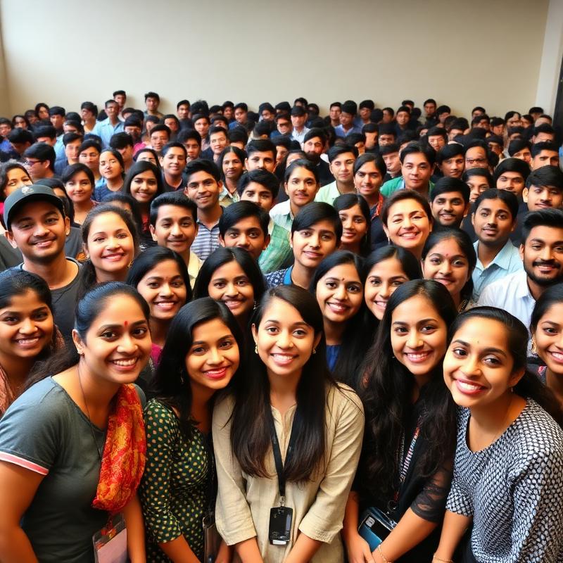A crowd of successful School of Science students